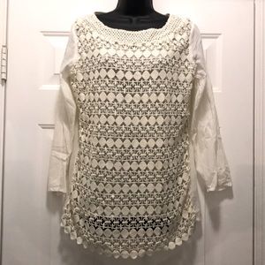 Cotton crochet front tunic